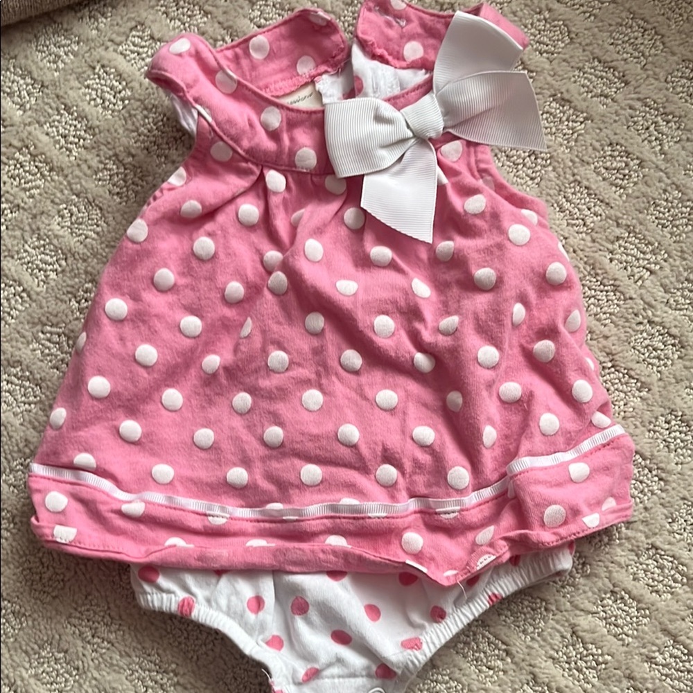 Pink and white dress